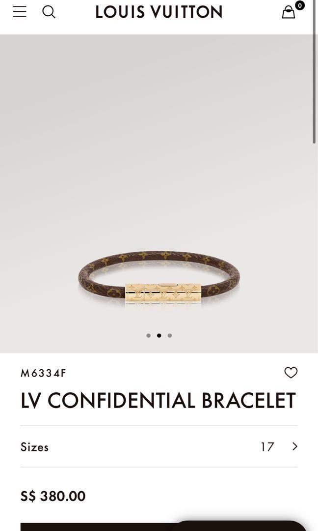 NEW LV Louis Vuitton Unisex Bracelet Confidential Monogram Brown