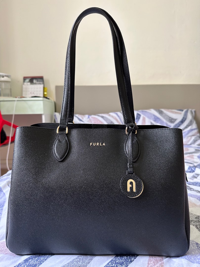 Furla Minerva Logo Leather Two Way Tote on SALE