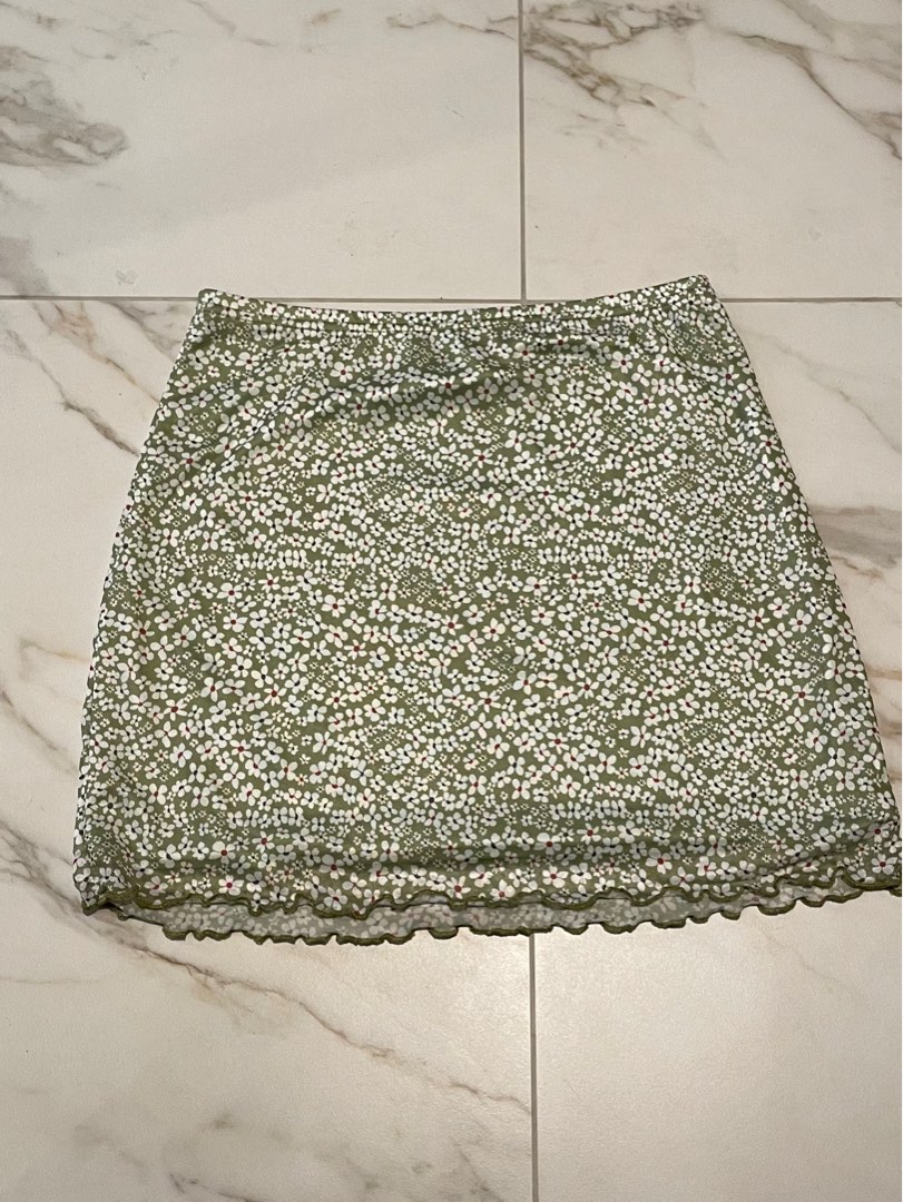 Green floral skirt (B) main image 0