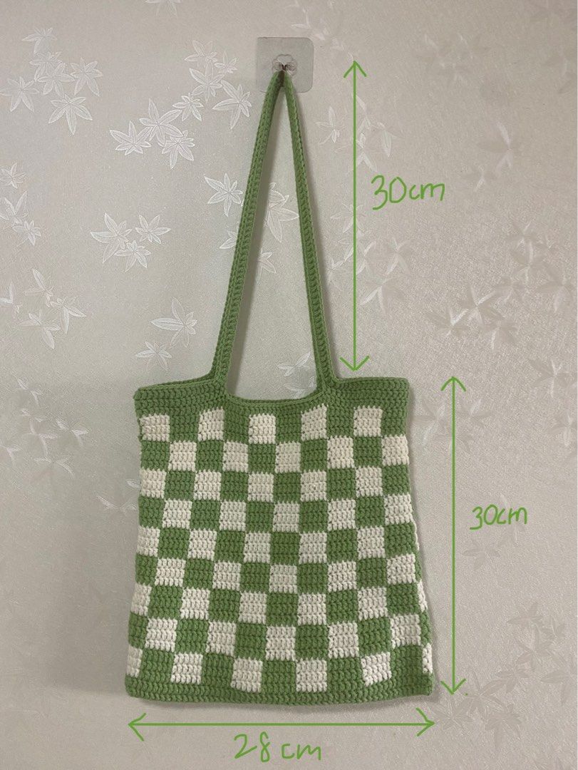 Checkered cheap tote bag