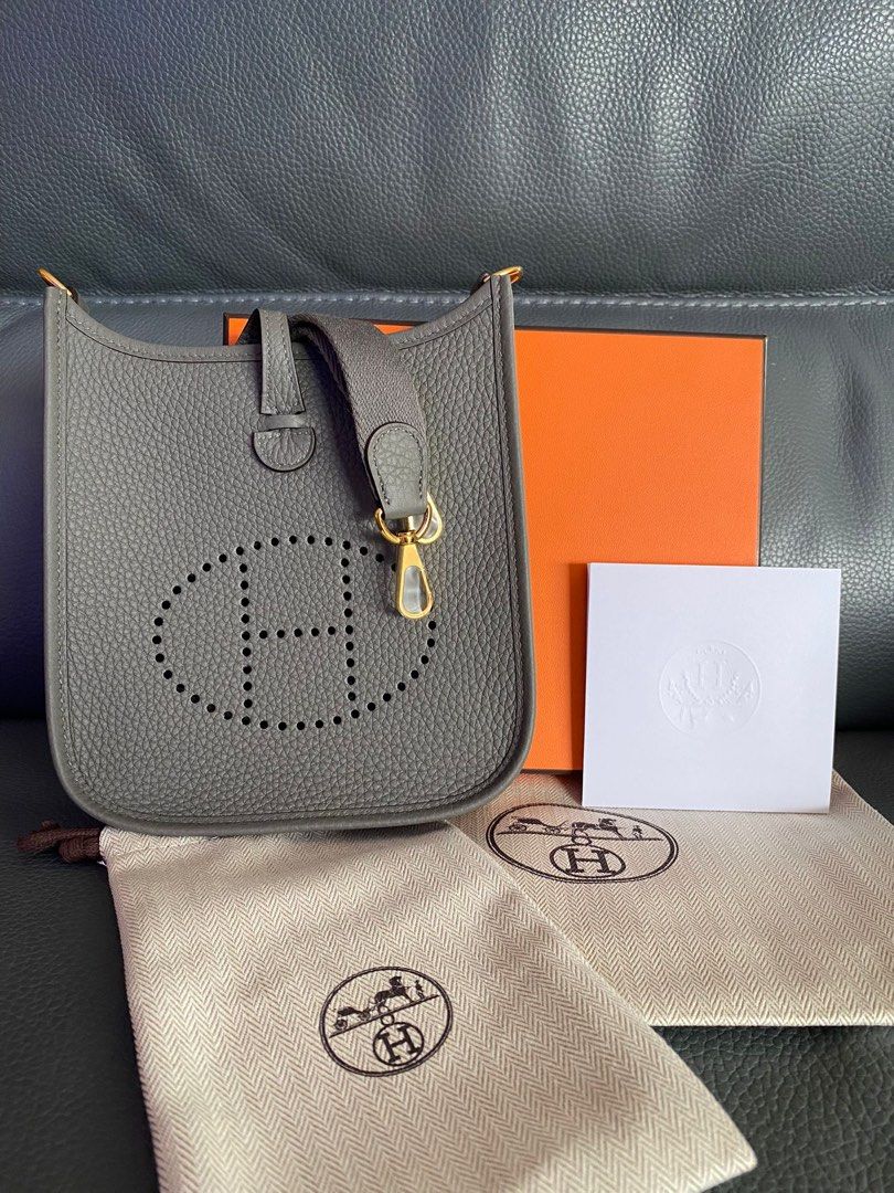 Hermes Mini Evelyne Grey Meyer TC Stamp B x