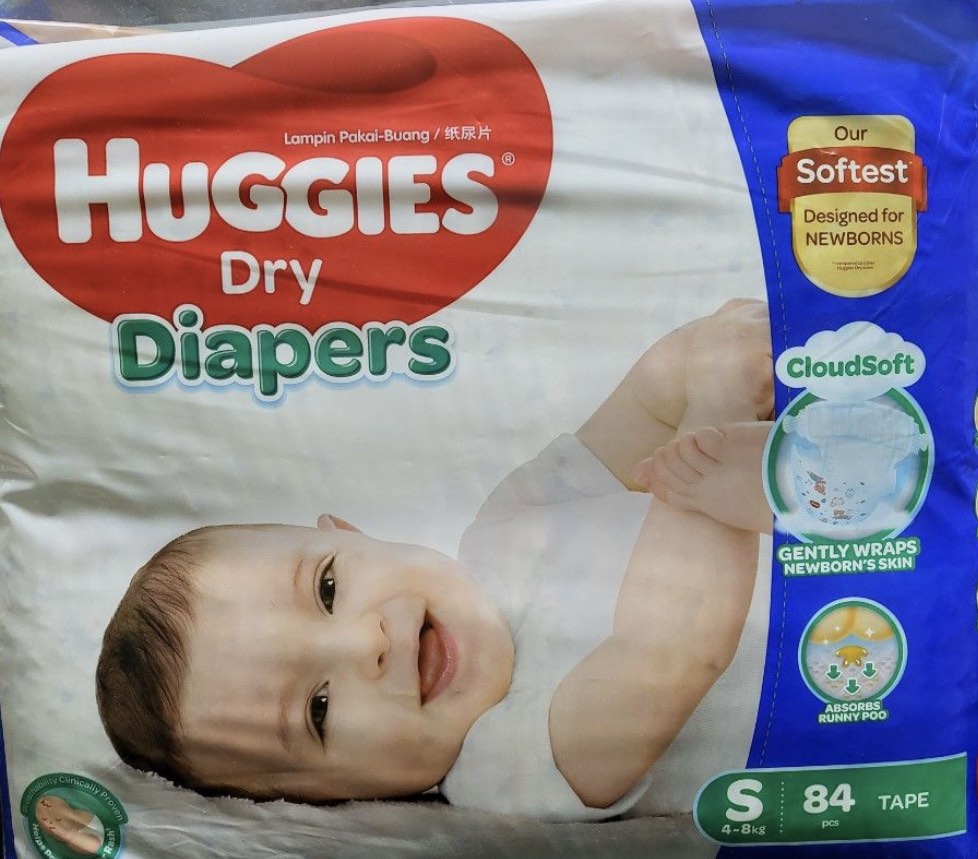 Huggies diapers (Small size), Babies & Kids, Bathing & Changing