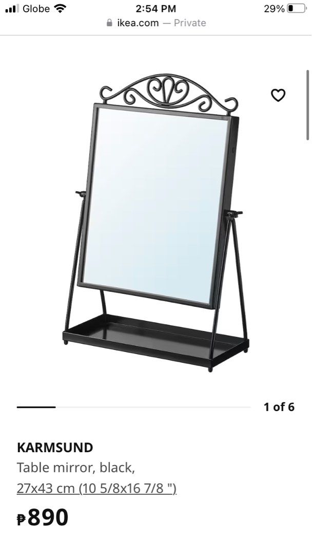 IKEA KARMSUND Table Mirror, Black, Furniture & Home Living, Home Decor