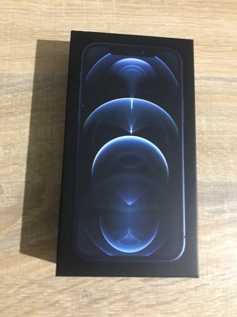 IPhone 12 pro (box) (Category: iPhone 12 Series) located in Sorsogon. Submitted by honnie_gonlie (Listing ID 1218906377, Image 1). Description: Iphone 12 pro color pacific blue 128gb box only like new Payment: BDO/BPI/GCASH Shipping: LBC/J&T/JRS.