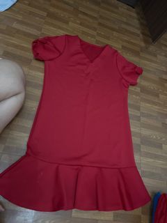 (Jual 2nd) Red Dress bahan scuba