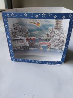Kartu ucapan pop up holiday card mini santa MADE IN JAPAN