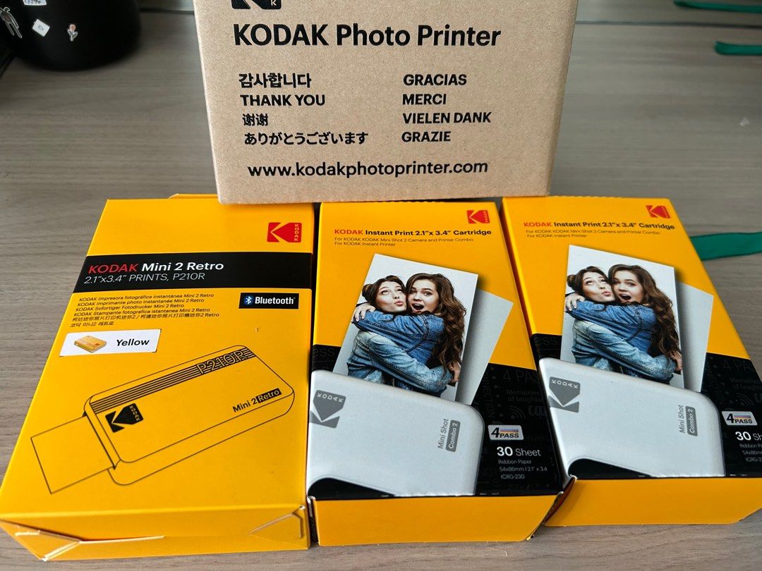 KODAK 4PASS Film Cartridge (2.1x3.4 inches) for KODAK Mini 2 Retro and Mini  Shot 2 Retro, 60 Sheets