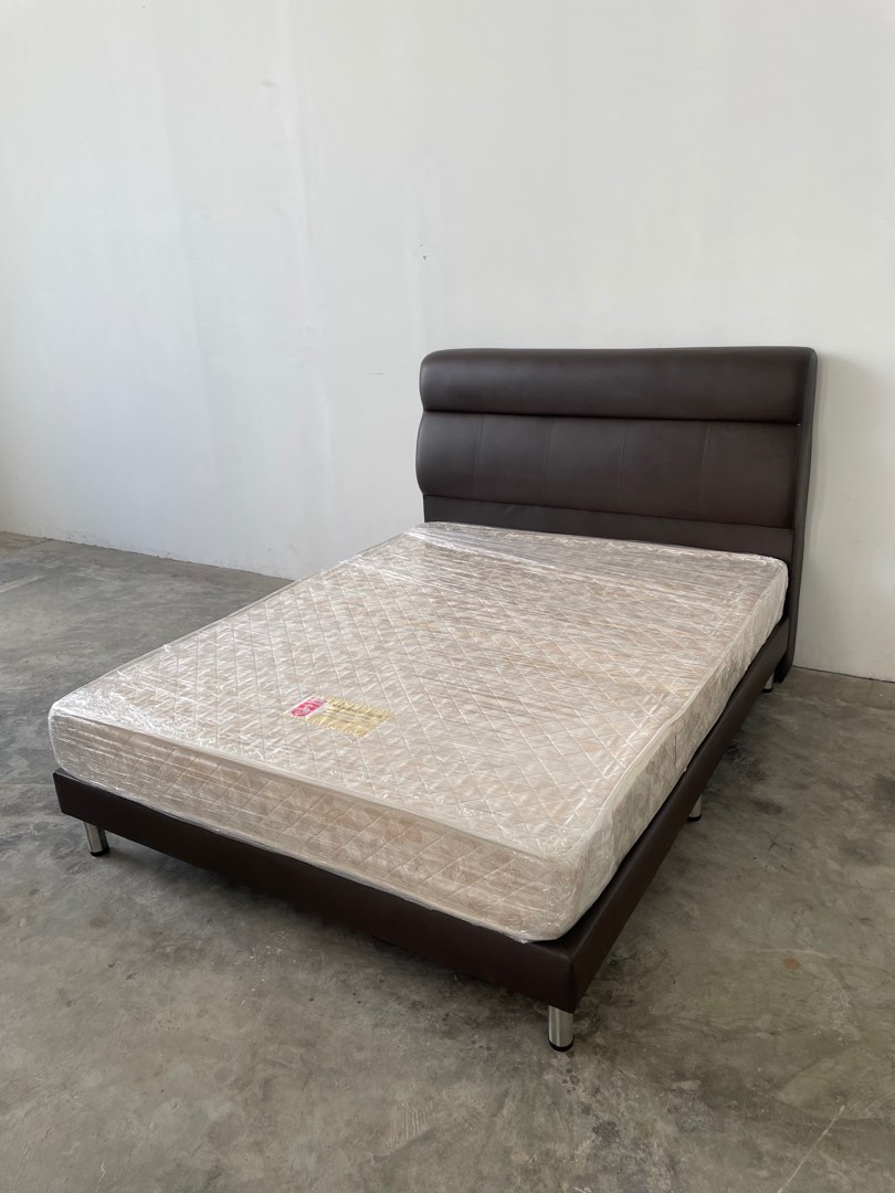 Leather queen queen bed set, Furniture & Home Living, Furniture, Bed