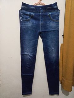 Legging biru motif jeans - size S