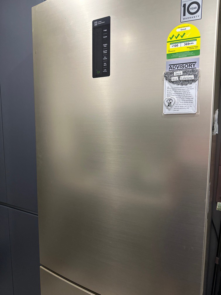 LG 451L Refrigerator Gold Bottom Freezer Refrigerator with Inverter