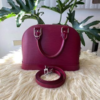 Louis Vuitton Alma BB Pink Epi Leather Handbag - LuvLuxe