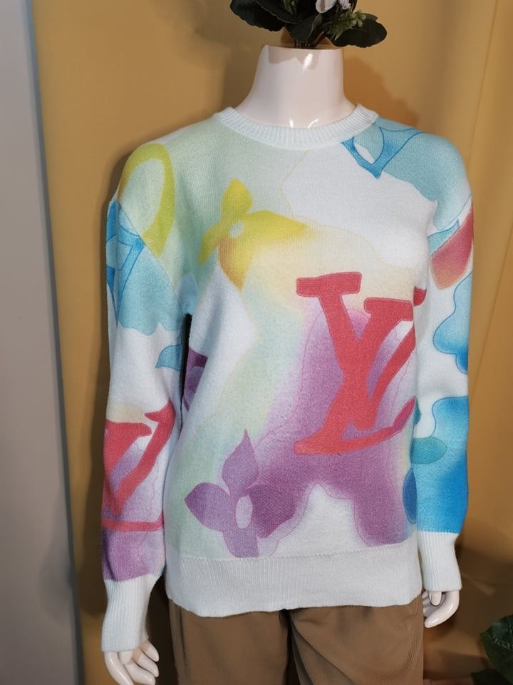 Louis Vuitton, Sweaters, Louis Vuitton Watercolor Giant Monogram  Sweatshirt Size Large 3 Authentic