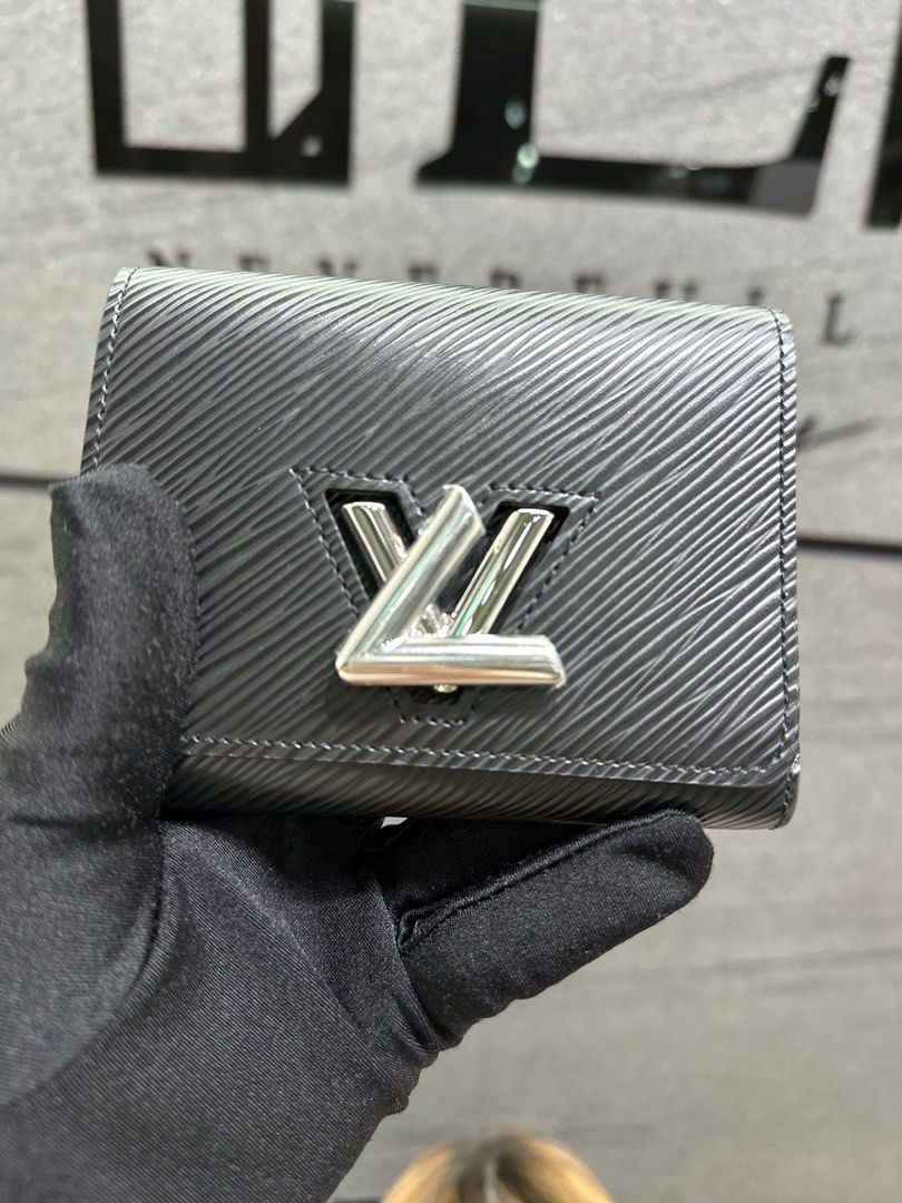 Louis Vuitton Twist Compact Wallet Epi Black Leather, Luxury, Bags & Wallets  On Carousell