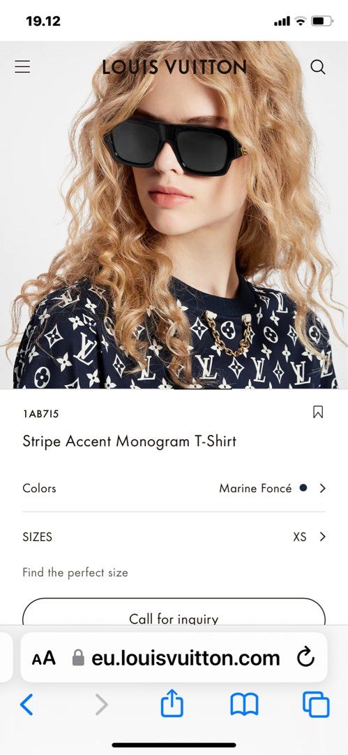 stripe accent monogram shirt