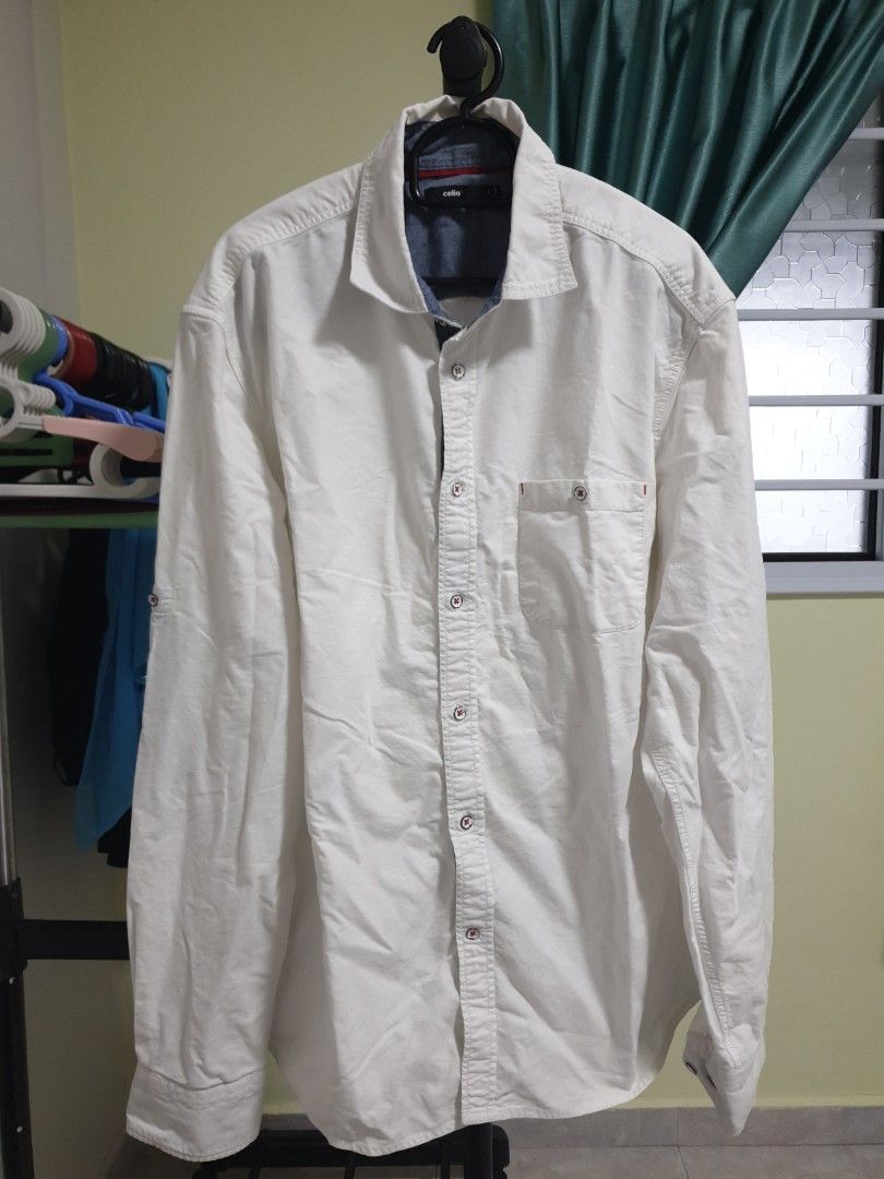 Celio white deals shirt
