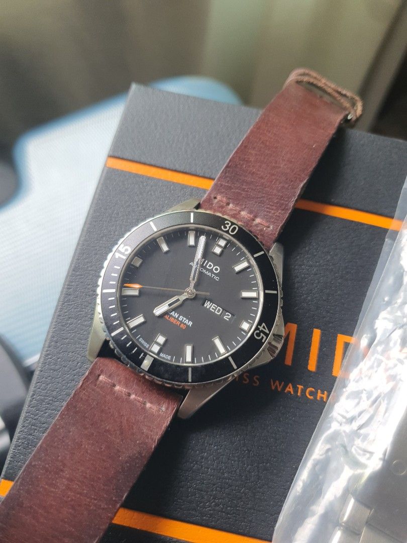 Mido ocean new arrivals star leather strap