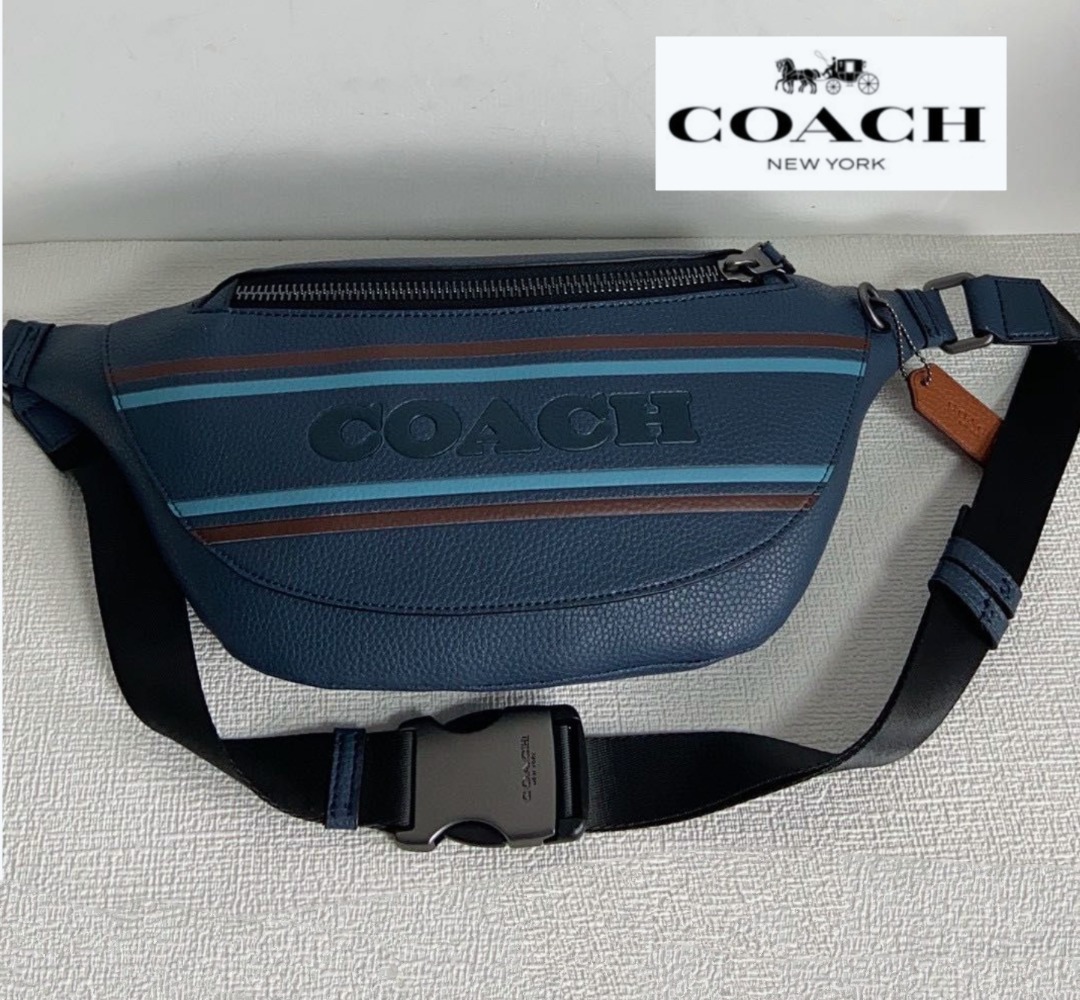 BNWT Coach Warren Belt Bag With Coach Stripe + Travel Sack