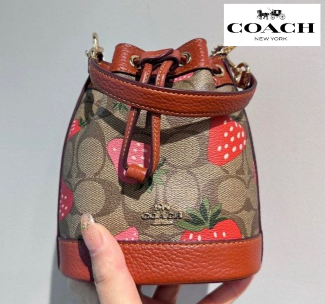 Coach 1497 Micro Rowan Crossbody Bag in Khaki Signature Coated Canvas with  Butterfly Print and Smooth Leather - Women's Bag