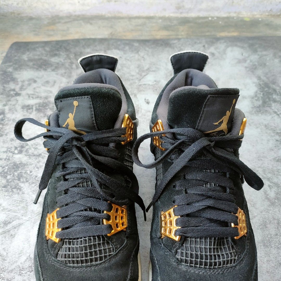 jordan retro 4 black and gold