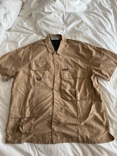 Nine point nine 9.9 beige short sleeve shirt size  medium