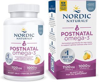 Nordic Naturals Postnatal Omega-3, Lemon - 1120 Total Omega-3 + 1000 IU Vitamin D3 - 60 Soft Gels - Formulated for New Moms; Supports Optimal Wellness, Positive Mood, Healthy Metabolism - 30 Servings