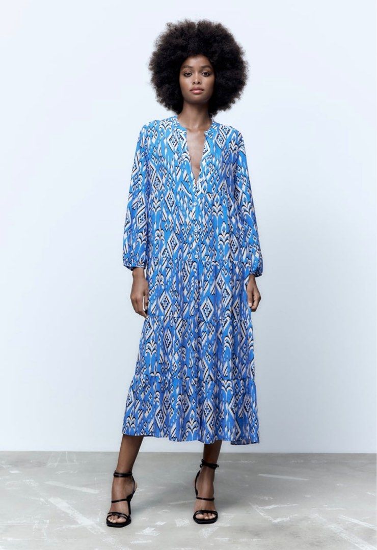 Zara printed 2024 flowing dress