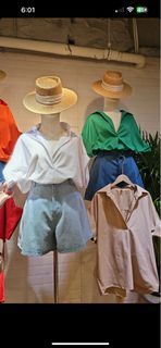 Oversize blouse in green only