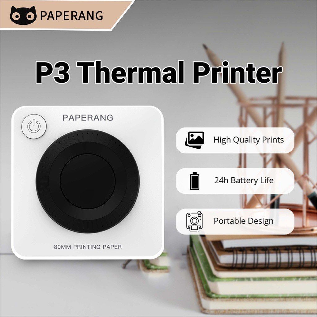 Paperang P3 Portable Thermal Printer with Free Roll of Paper, Computers ...