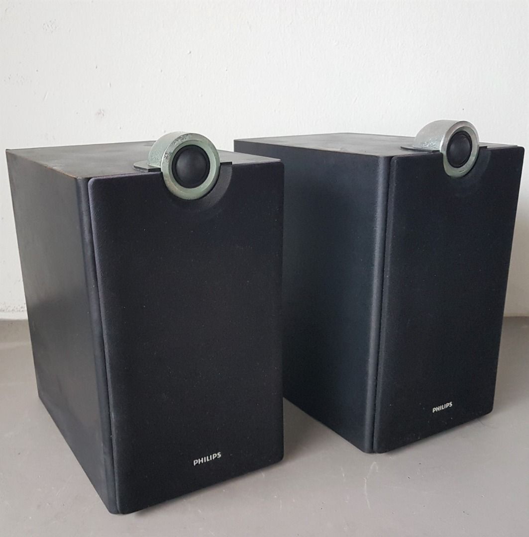 Philips 2Way Speaker System, Philips DCD8000, 160 Watts, Top Mounted Tweeter, Reflex Bass, 2