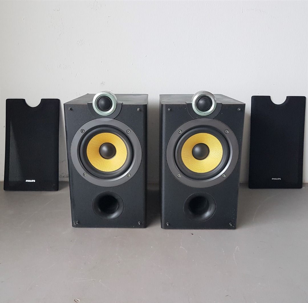 Philips 2Way Speaker System, Philips DCD8000, 160 Watts, Top Mounted Tweeter, Reflex Bass, 2