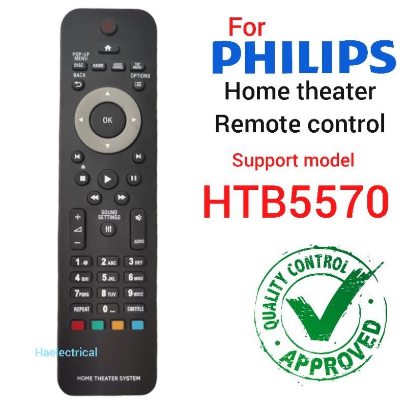 Philips DVD BluRay Home Theater Remote Control HTB5570, TV & Home