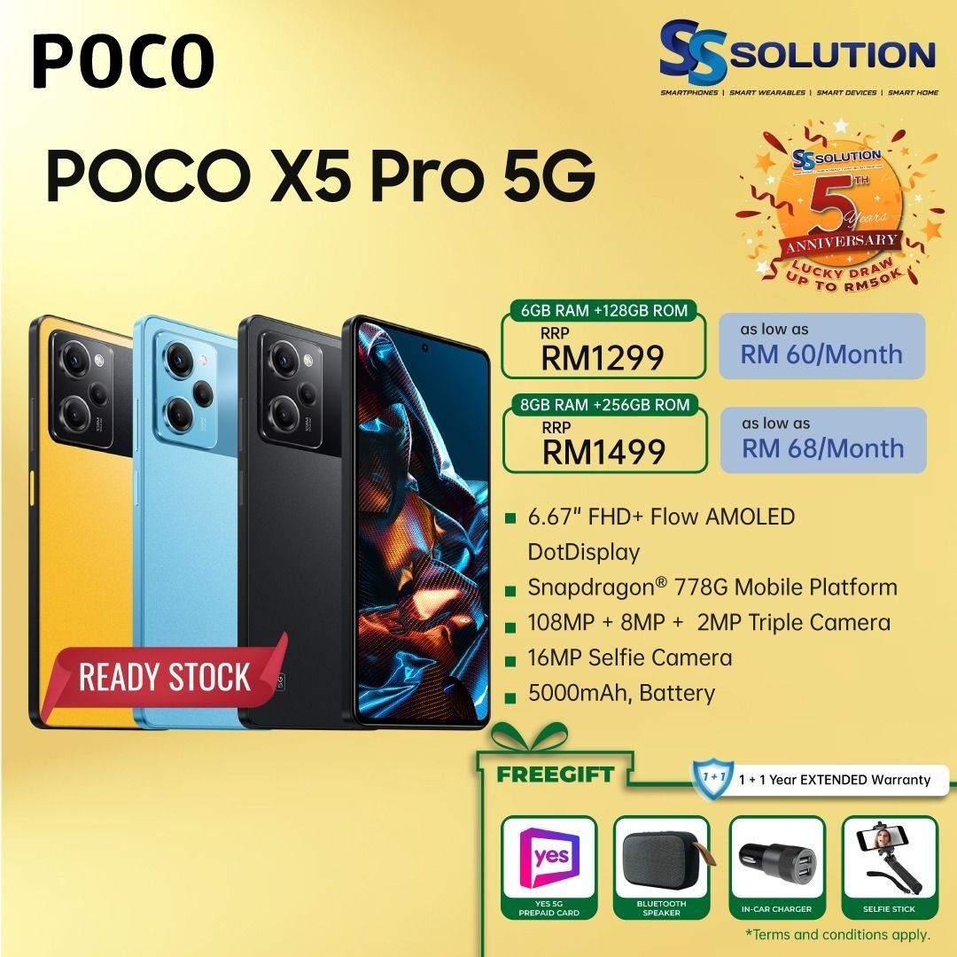 Xiaomi Poco X5 Pro 5G 8GB RAM + 256GB