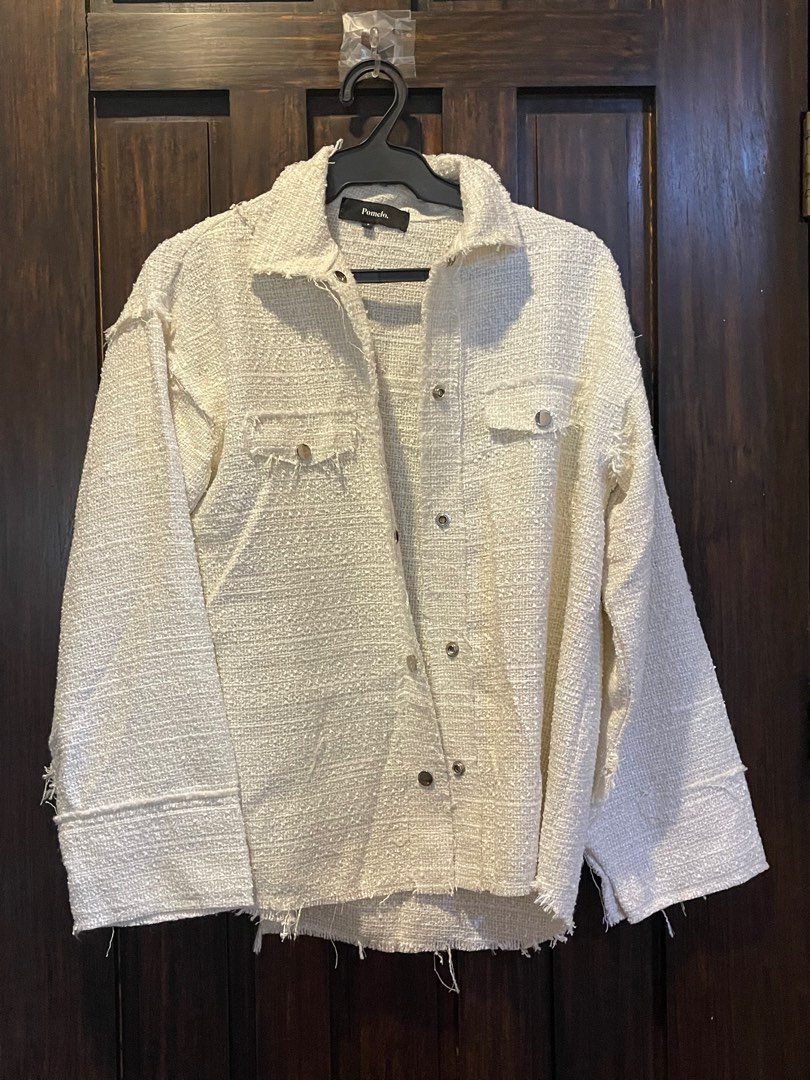 Cream Tweed Peplum Jacket main image 1