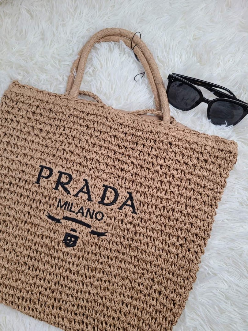 Prada Milano Summer Tote Bag, Women's Fashion, Bags & Wallets, Beach Bags  on Carousell