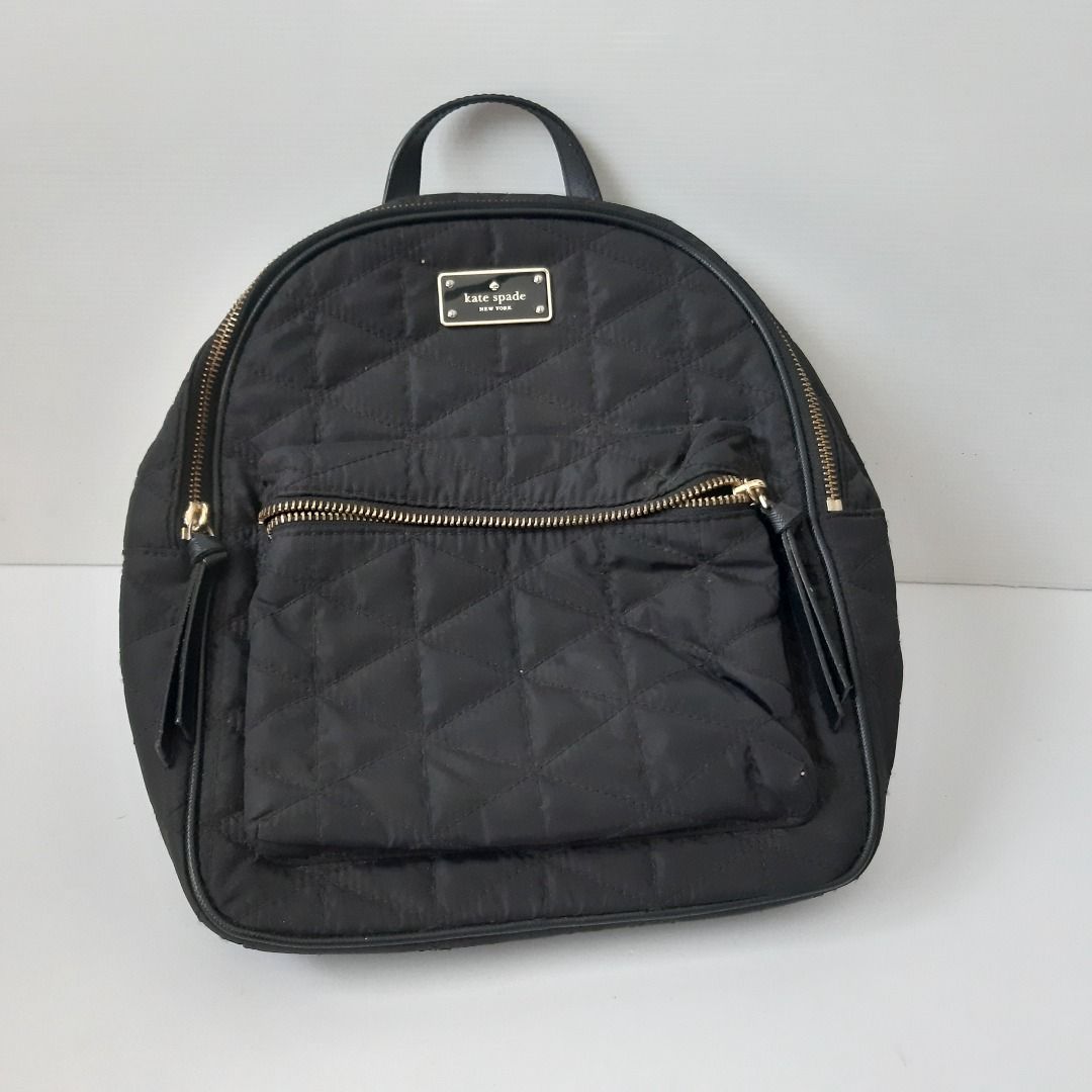 Kate spade black small outlet bradley wilson road quilted backpack