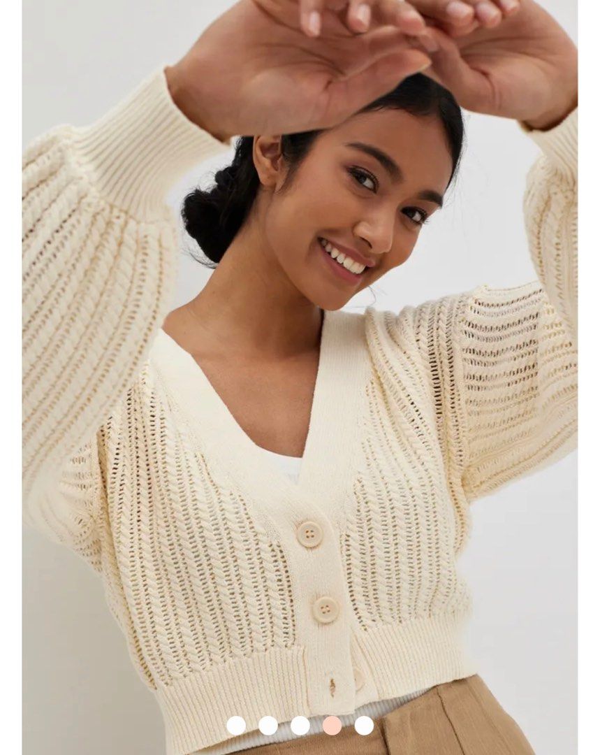 Puffed best sale sleeve cardigan