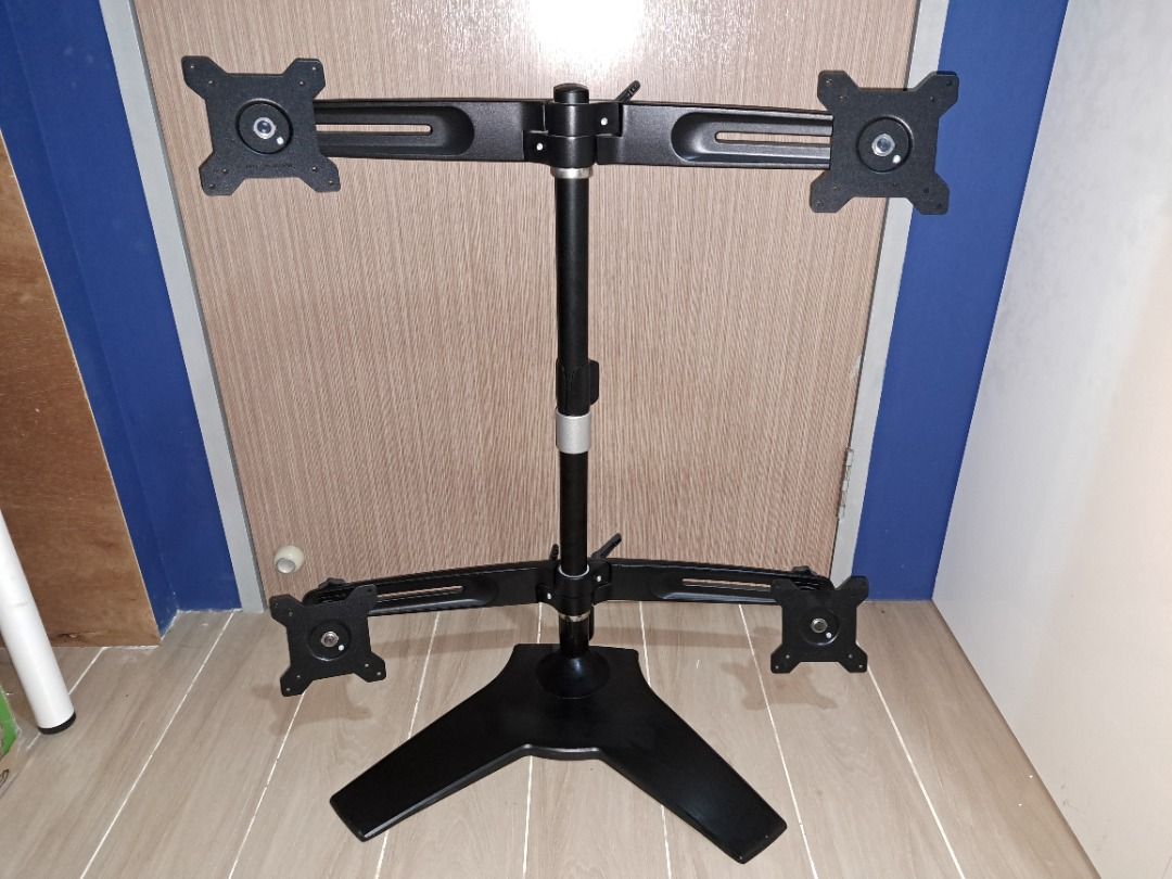Quadruple Monitor Stand with VESA compatible mount for 4 monitors