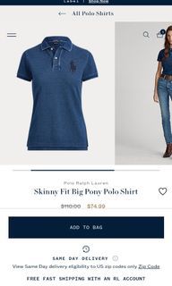 RALPH LAUREN Skinny Fit Big Pony Polo Shirt M