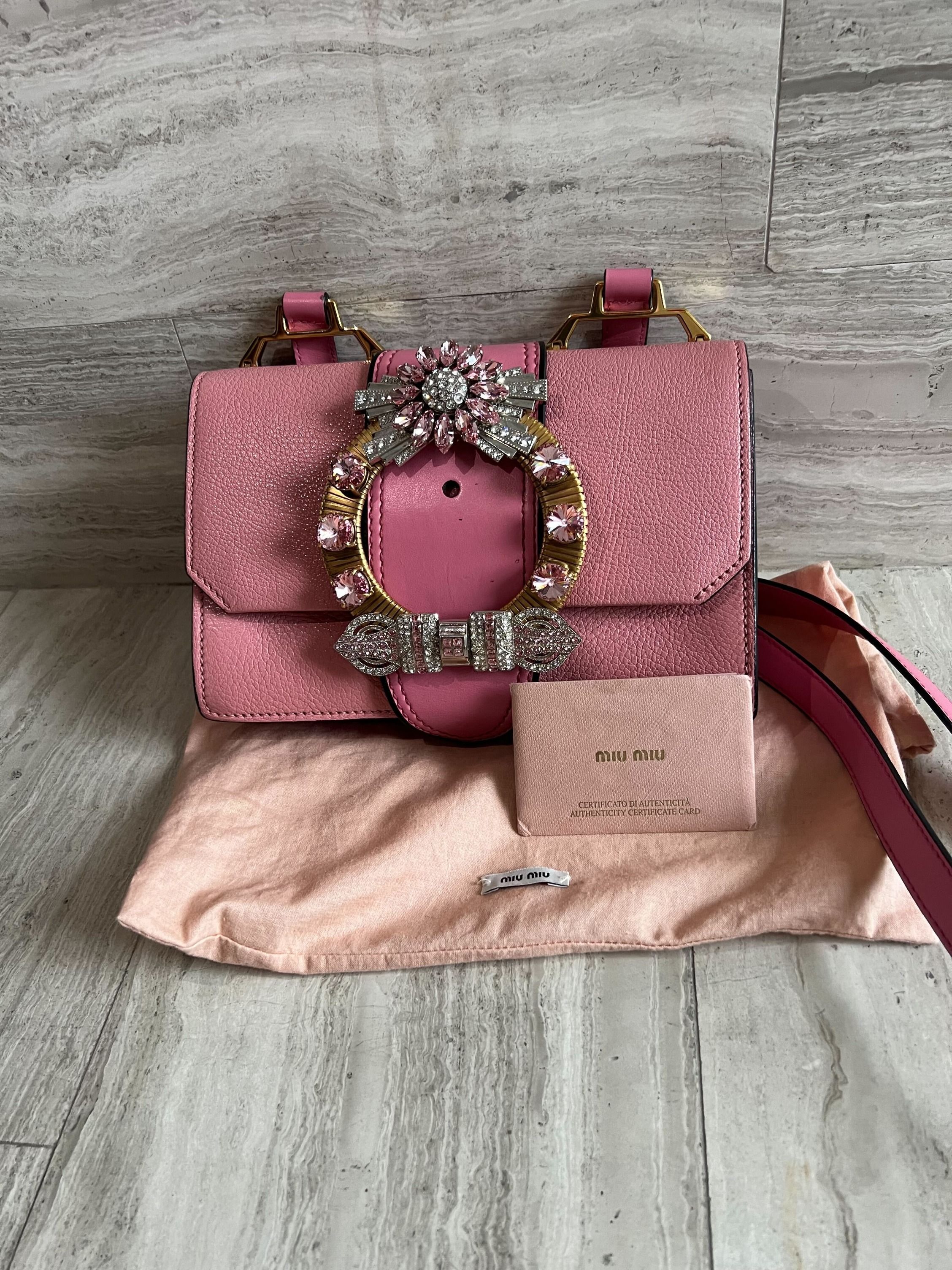 MIU MIU MADRAS 2WAY Shoulder Bag Top Handle Bag Leather Pink Bi-Color Japan