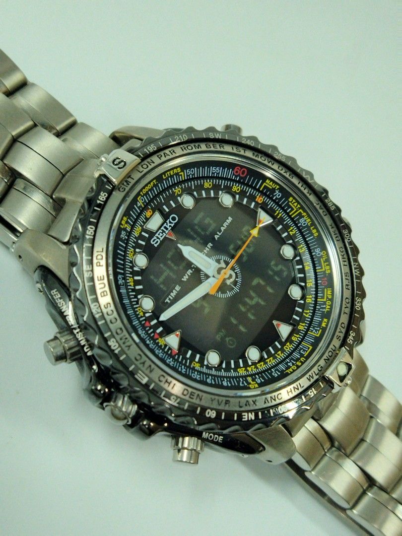 Rare Seiko Anadigi H023 Sky Profesional SBDR001 Titanium Men s