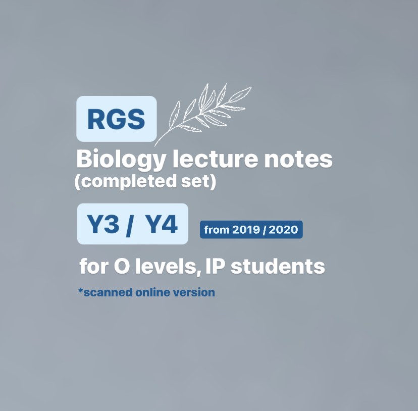 Rgs Science Notes RGS O level Bio Lecture Notes, Hobbies & Toys, Books & Magazines ...