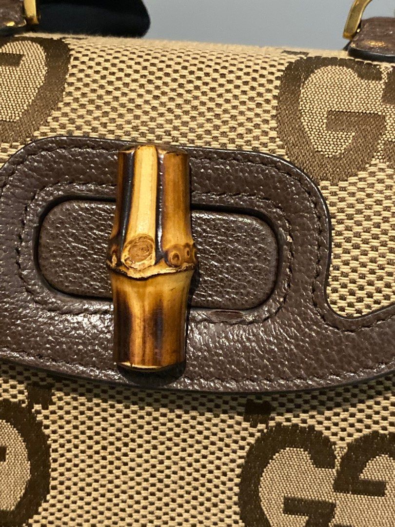 Gucci Bamboo 1947 jumbo GG small top handle bag