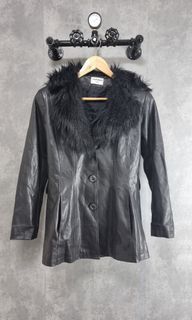 Sandro Paris Vintage Leather Fur Jacket