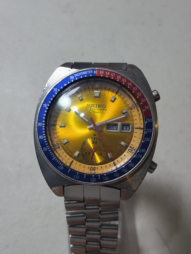 Seiko Yellow Pogue 6139-6002 Automatic Chronograph, Men's Fashion, Watches  & Accessories, Watches on Carousell