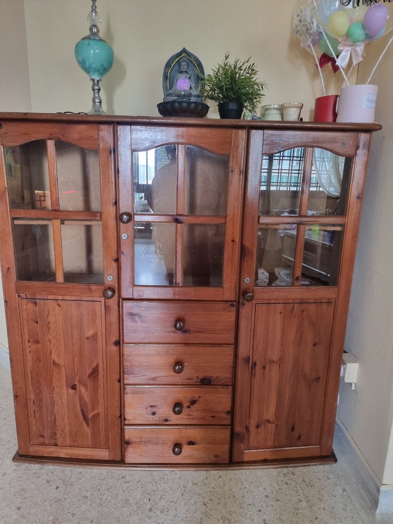 Solid wood with lock and key, Furniture & Home Living