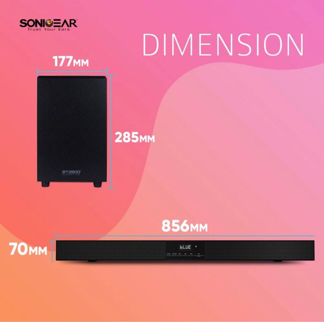 SONICGEAR BT3500 Soundbar + Subwoofer, Audio, Soundbars, Speakers