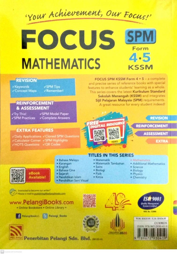 Spm kssm mathematics form 4 5 hobbies toys books magazines