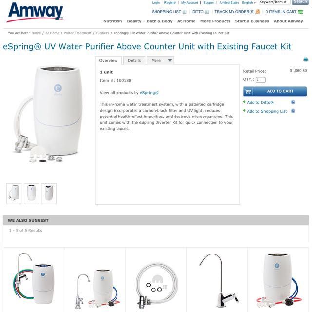 ESpring water filter, TV & Home Appliances, Kitchen Appliances, Water