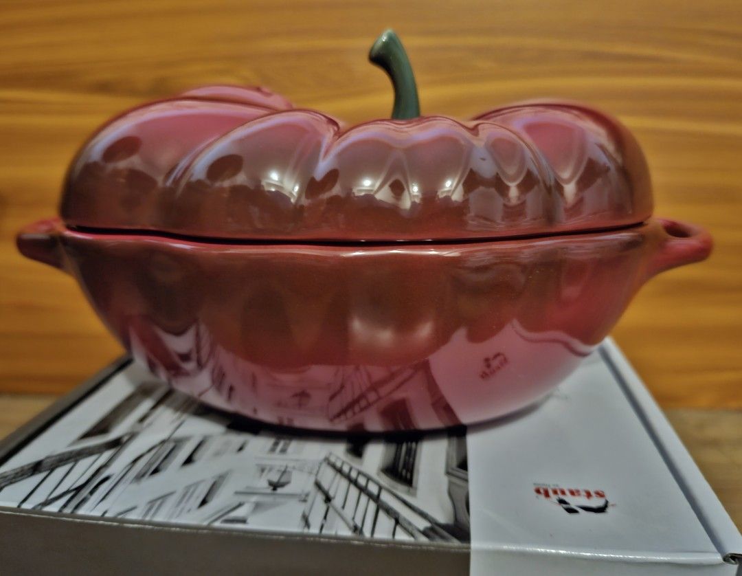Staub mini tomato cocotte (Category: Dinnerware & Cutlery) located in Makati City. Submitted by acleancloset (Listing ID 1218850769, Image 2). Description: hand finished ceramic 19 cm /7.5" .47 liter /.5 quart made in france.