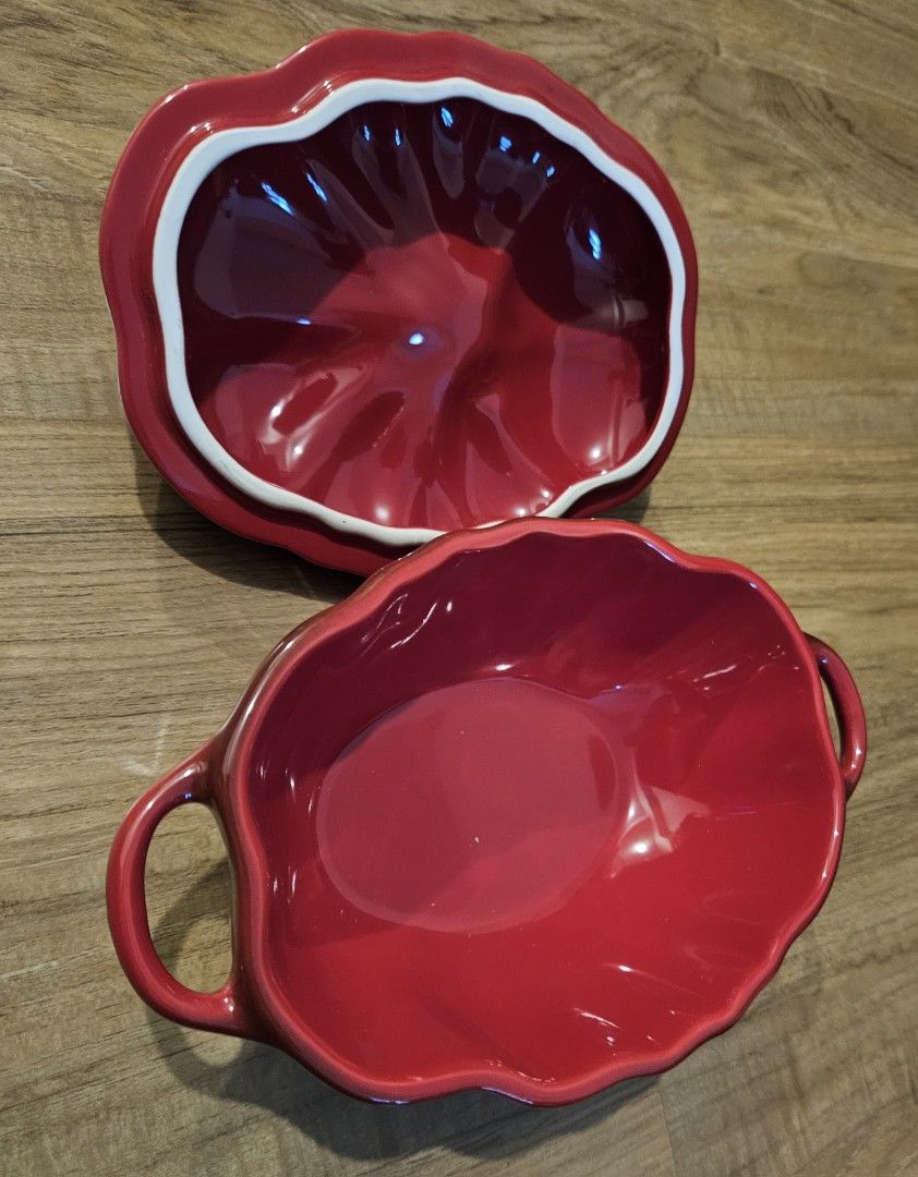 Staub mini tomato cocotte (Category: Dinnerware & Cutlery) located in Makati City. Submitted by acleancloset (Listing ID 1218850769, Image 3). Description: hand finished ceramic 19 cm /7.5" .47 liter /.5 quart made in france.